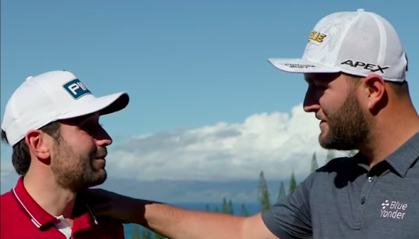 Jon Rahm meets disabled golfer Juan Postigo Arce at Kapalua event