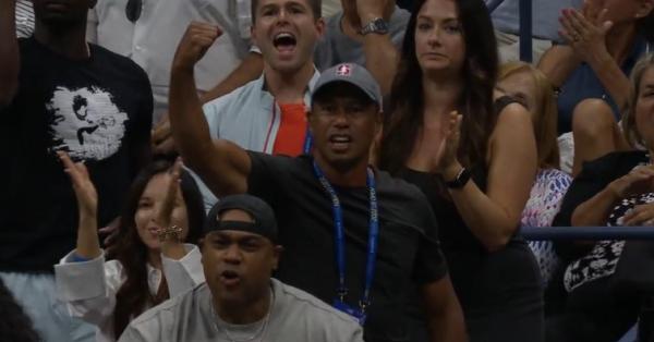 Tiger Woods supports Serena Williams at US Open Tennis