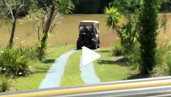 WATCH: Incredible tee to green ride!