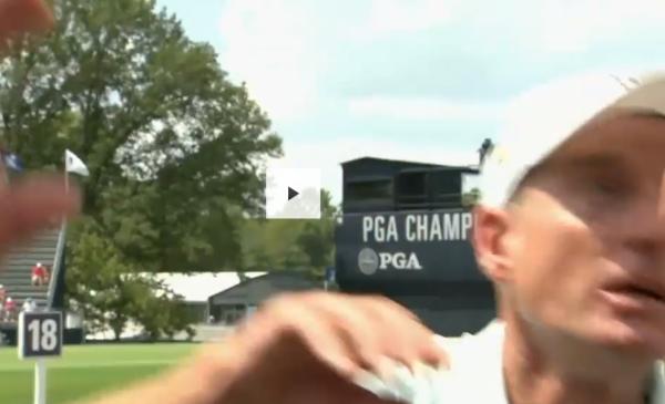 WATCH: Fans fall as fence collapses during Jim Furyk interview at PGA