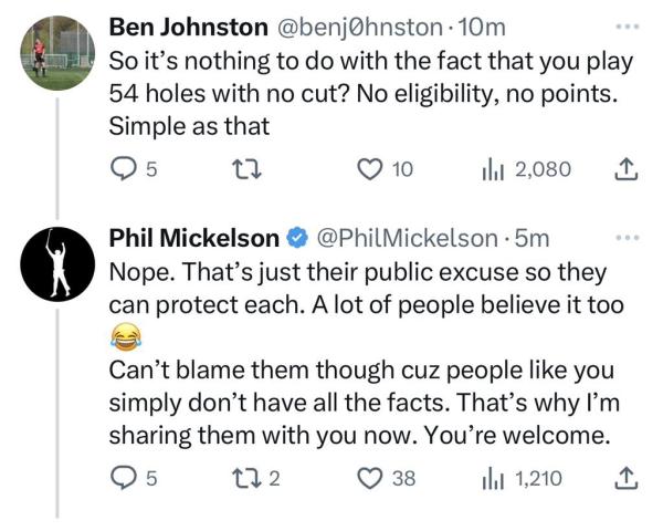 Phil Mickelson makes truly wild (!) claim after LIV Golf denied OWGR points