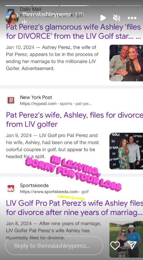 Wife of LIV Golf pro confirms divorce to 
