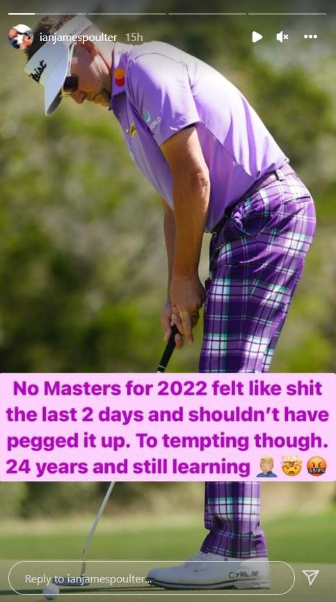 Ian Poulter says he 