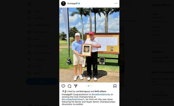 Donald Trump wins Club Championship at Trump Golf Palm Beach