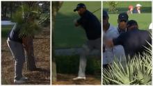 ANGRY GOLFER! Shane Lowry smacks club against tree then SNAPS it over knee!
