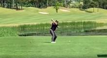 WATCH: Golfer hits huge drive but faces painful consequences...