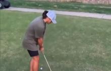WATCH: Golfer hits AMAZING trick shot off large wall into the hole