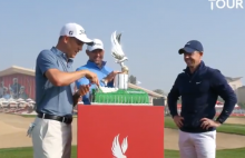 Justin Thomas pictured wearing unknown golf shirt ahead of Abu Dhabi tournament