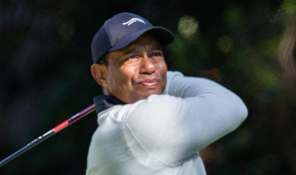 Tiger Woods plays golf with Justin Thomas and Fred Ridley at Augusta