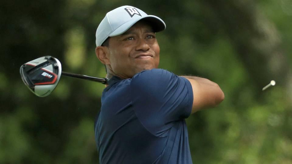 Tiger Woods in the bag at the 2019 Masters GolfMagic