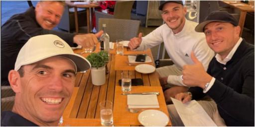 Billy Horschel toasts BMW victory with West Ham STARS Declan Rice and Mark Noble