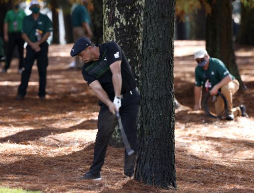 Bryson DeChambeau struggles off the tee but remains in Masters contention