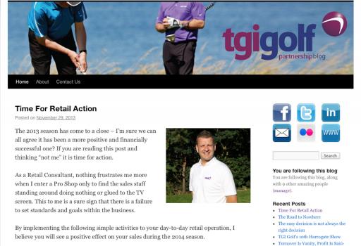 TGI Golf Partnership launches new interactive blog