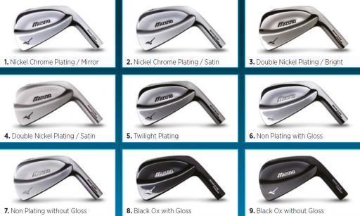 Mizuno offers custom finishes on all MP iron models