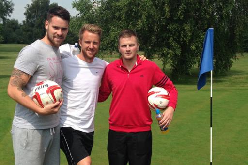 MK Dons trio give FootGolf a go at Abbey Hill