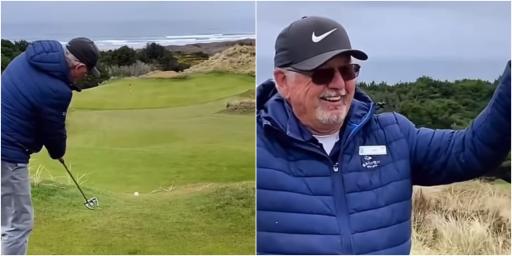 Starter makes 150-yard Texas wedge hole-in-one then BARELY celebrates