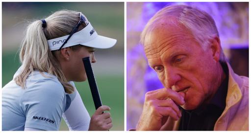 Greg Norman with another own-goal trying to make this point about ladies' game