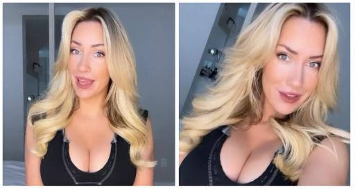 Paige Spiranac stuns in revealing black top as she makes Rory McIlroy prediction