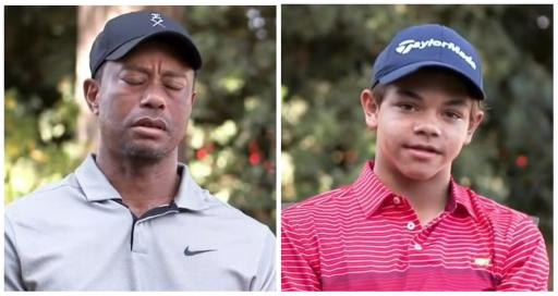 Charlie Woods reveals dad Tiger is a forgetful caddie in first joint interview
