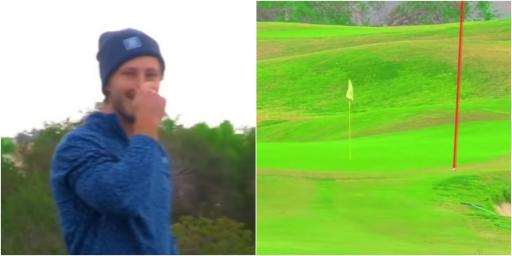 YouTube golf content creator Bubbie Golf almost DUNKS it on par-4