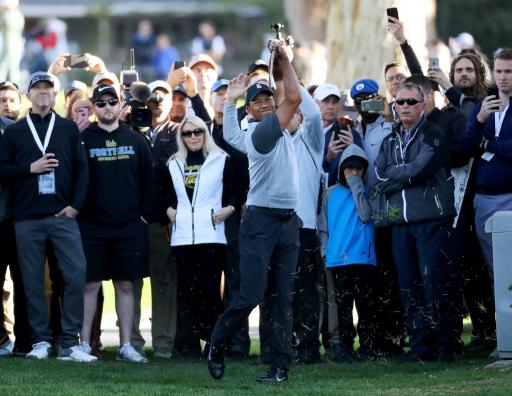 Social media goes crazy after seeing vintage Tiger Woods swings at Riviera