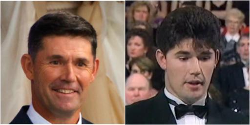 Padraig Harrington REACTS to hairstyle choice in TV clip from 1992