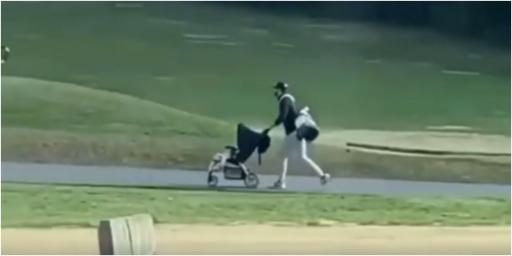 'Dad of the year': Golf fans react on Instagram as player pushes pram on course