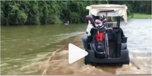 WATCH: Is this the most UNNERVING golf cart bridge you have ever seen?