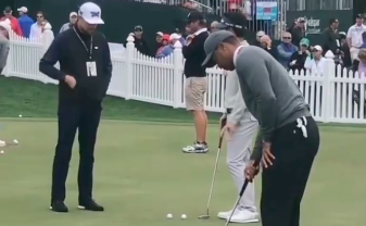 Golf fans react as Tiger Woods SHOWS OFF an impressive putting drill!