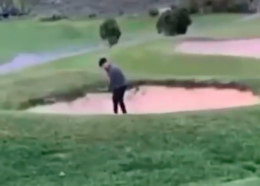 Golf fans react as golfer gives girlfriend NASTY BRUISE after a bad bunker shot!
