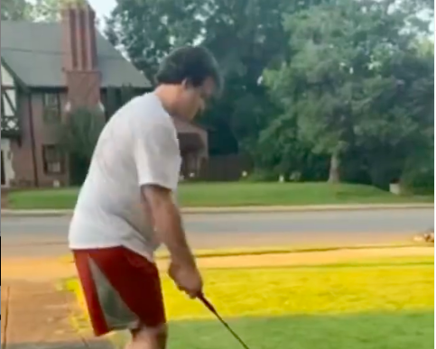 Golf fans react as golfer ACCIDENTALLY hits a shot at MOVING CAR!