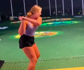 Is this the MOST STAGED FALL seen on a golf driving range?