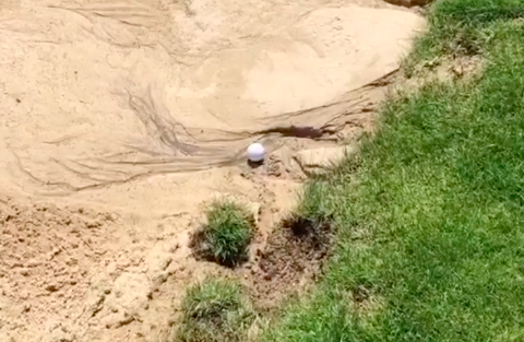 Did you know this rule about hitting your ball from washout area in the bunker?