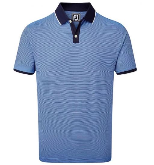 FootJoy Mens 2021 Pique Ministripe Stretch Wicking ProDry Golf Polo Shirt