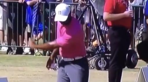 Tiger Woods&#039; classic ONE-HANDED golf swing warm up drill