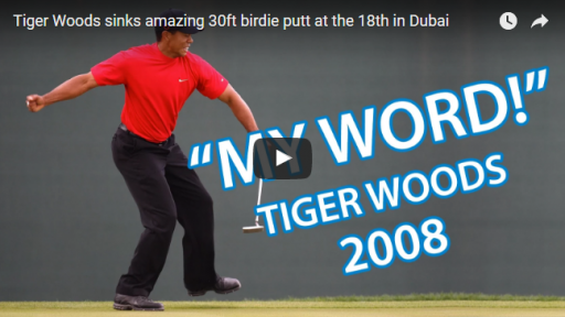 WATCH: Tiger sinks monster putt to win in Dubai