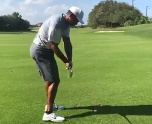 Watch: Woods hitting full iron shots