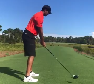 Watch: Woods hits driver in Sunday red
