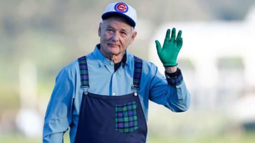 bill murray blows up golf ball to reveal couple&#039;s baby gender