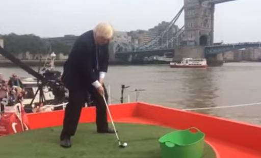 WATCH: Boris Johnson&#039;s golf swing could do with A LOT of work!