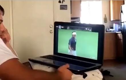 WATCH: Lad smashes laptop during WGC Match Play coverage