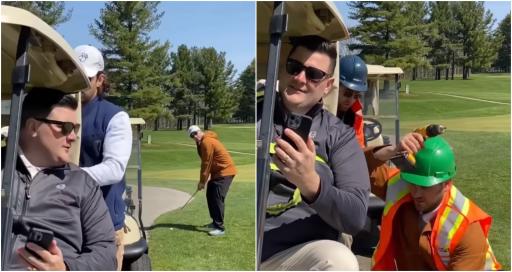 WATCH: Men perfectly commit to the illusion they are at work & not playing golf