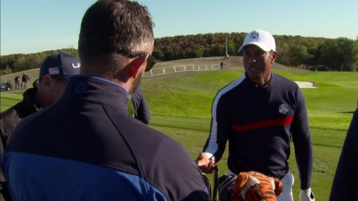 Tiger Woods pranks Andrew Coltart live on Sky Sports Ryder Cup channel