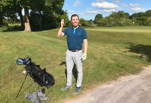 OCEAN TEE founder makes HOLE-IN-ONE with first shot back!