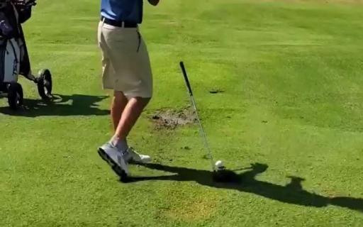 Junior golfer hits the FATTEST golf shot ever