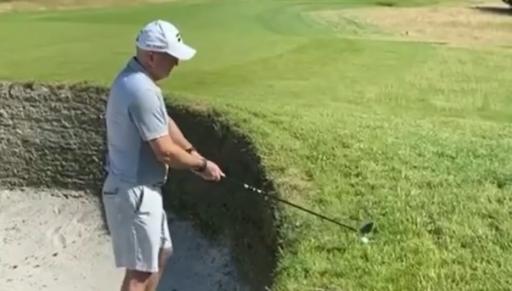 WATCH: Poor golfer has an ABSOLUTE MARE on the edge of the bunker