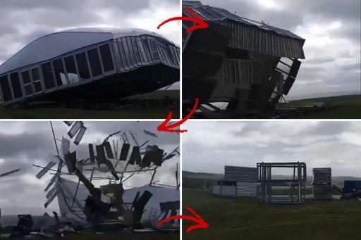 WATCH: Scottish Open VIP tent gets demolished by Storm Hector