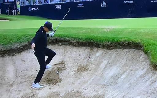 Kramer Hickok has a nightmare in sand then holes out at PGA Championship