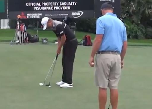 PGA Tour show video of Matt Jones extremely UNIQUE putting drill