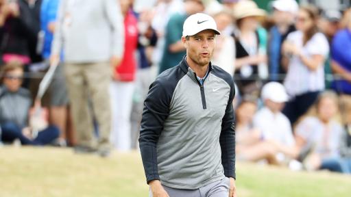 Lucas Bjerregaard is using a COAT HANGER as a training aid at US Open